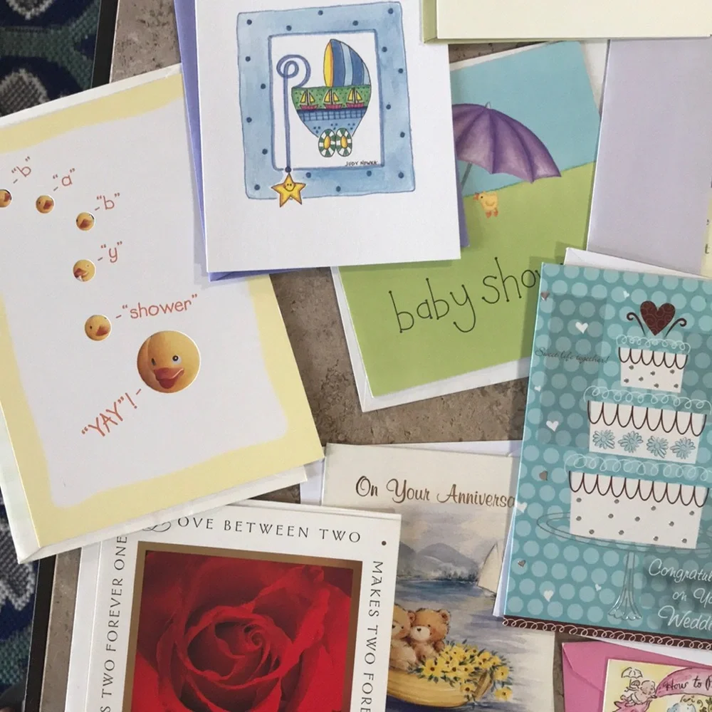 Lot of 35 greeting cards wedding baby party